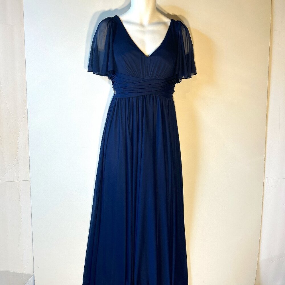 David's Bridal Navy Blue Maternity Wedding Dress - Picture 2 of 10